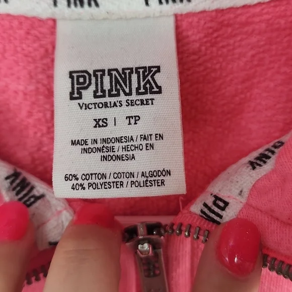 Victoria's secret pink line quarter zip sweatshirt - Picture 4 of 4